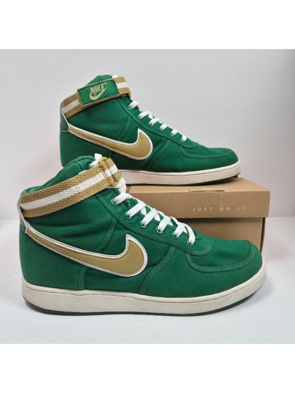 Nike Vandal High Canvas 2004 Men's Green & Gold Sneakers 308852-371 US Size 12